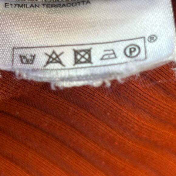 Maje Milan Duster Cardigan Size 1 Small Terracotta Rust Orange Ribbed Open Midi - Picture 13 of 14